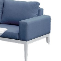 Aluminum 2 Piece Loveseat with Track Style Armrests, Blue