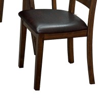 Wooden Dining Table with Ladder Back Style Chairs, Set of 5, Brown