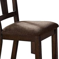 Benjara Wooden Side Chairs With Padded Seat, Set Of 2, Brown