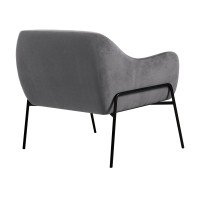 Contoured Fabric Upholstered Accent Chair with Reversible Cushions, Gray