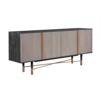 79 Inch Wooden Sideboard with 4 Cabinets, Gray