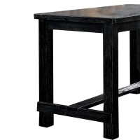 Rectangular Counter Height Table with Block Legs, Antique Black