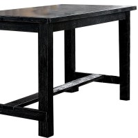 Rectangular Counter Height Table with Block Legs, Antique Black