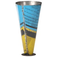vidaXL Multicolor Umbrella Stand 114x217 Iron from Reclaimed Paint Barrels Stable and Sturdy No Assembly Required Ideal