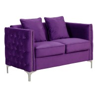 Lilola Home LHF-89634PE-L Love Seats, Purple
