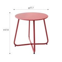 Juserox Outdoor Table Small Patio Side Table Round Metal Side Table Weatherproof Portable Outdoor End Table For Garden Balc