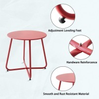 Juserox Outdoor Table Small Patio Side Table Round Metal Side Table Weatherproof Portable Outdoor End Table For Garden Balc