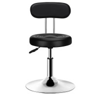 Penghaiyunfei Round Modern Bar Stool With Backrest Adjustable Height Cashier Front Desk Bar Beauty Office Home Kitchen Rotating Bar Stool (Black With Backrest)