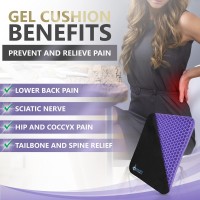 Purple Seat Cushion For Office Chair, Car, Desk, Wheelchair - Ultimate Purple Gel For Butt For Long Sitting For Tailbone Pain Relief And Sciatica