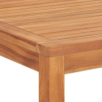 Vidaxl Dining Table | Simple Farmhouse Style | Solid Teak Hardwood | Weather-Resistant | Patio-Garden-Kitchen Use | Fine-Sanded Waterbase Finish | Brown