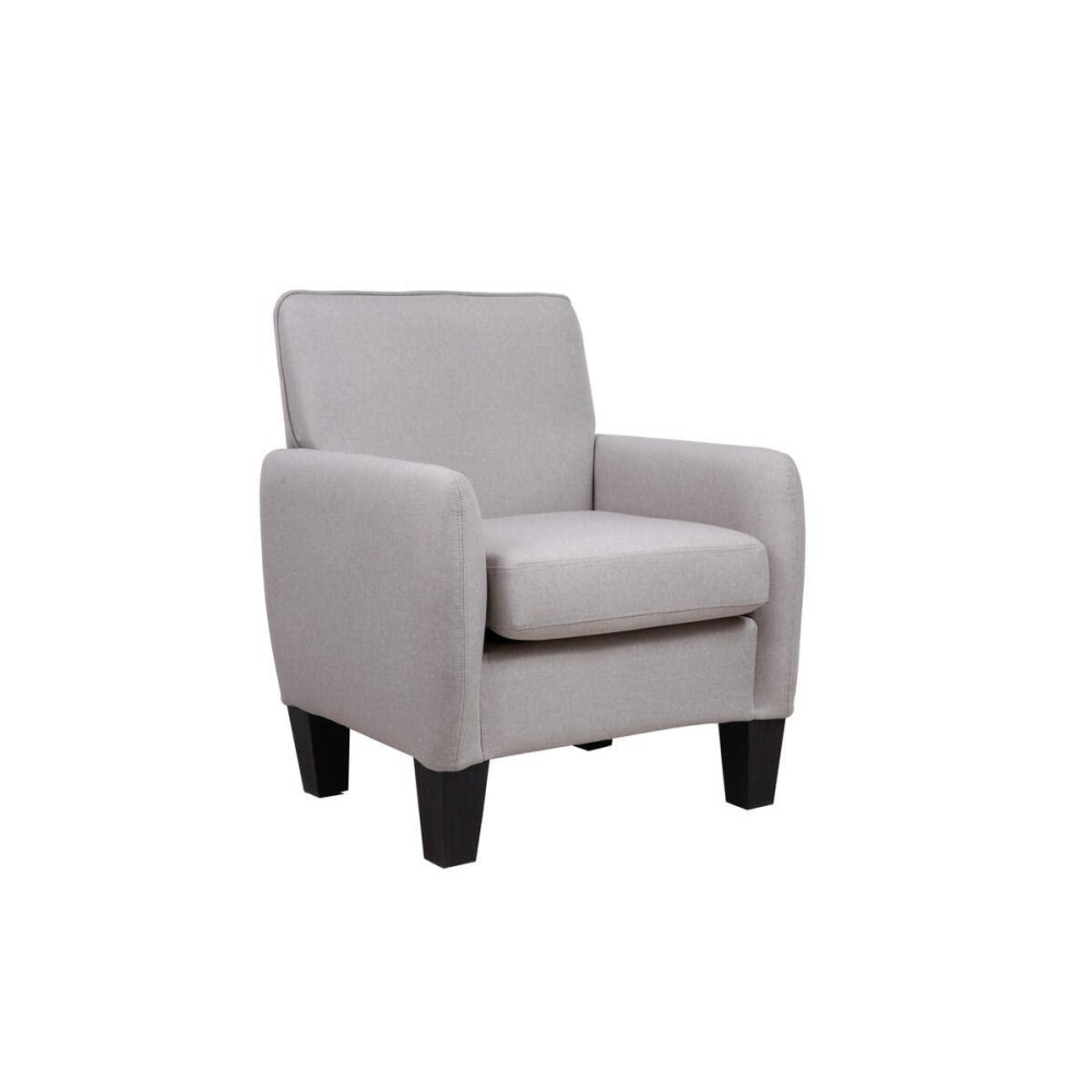 Lilola Home Alyssa Dark gray Linen Accent Armchair Beige