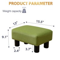 Small Rectangle Foot Stool, Pu Leather Fabric Footrest Small Ottoman Stool With Non-Skid Plastic Legs, Modern Rectangle Footrest Small Step Stool Ottoman For Couch, Desk, Office, Living Room, Green