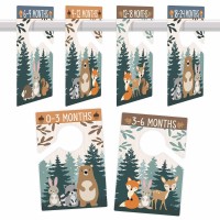 Hadley Designs 6 Hanger Dividers Baby Closet Size Dividers - Woodland Baby Closet Dividers, Organizer For Nursery Organization, Newborn Essentials, Nursery Closet Dividers Girl Or Boy