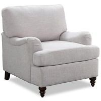 Comfort Pointe Clarendon Oatmeal Gray Polyester Fabric Upholstered Transitional Arm Chair