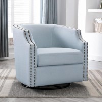 Aerin Sky Blue Swivel Barrel Chair