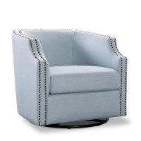 Aerin Sky Blue Swivel Barrel Chair