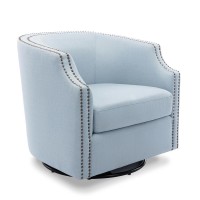 Aerin Sky Blue Swivel Barrel Chair