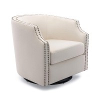 Aerin Linen Swivel Barrel Chair