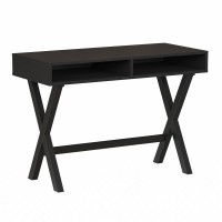 Home Office Writing Computer Desk with Open Storage Compartments Bedroom Desk for Writing and Work Black