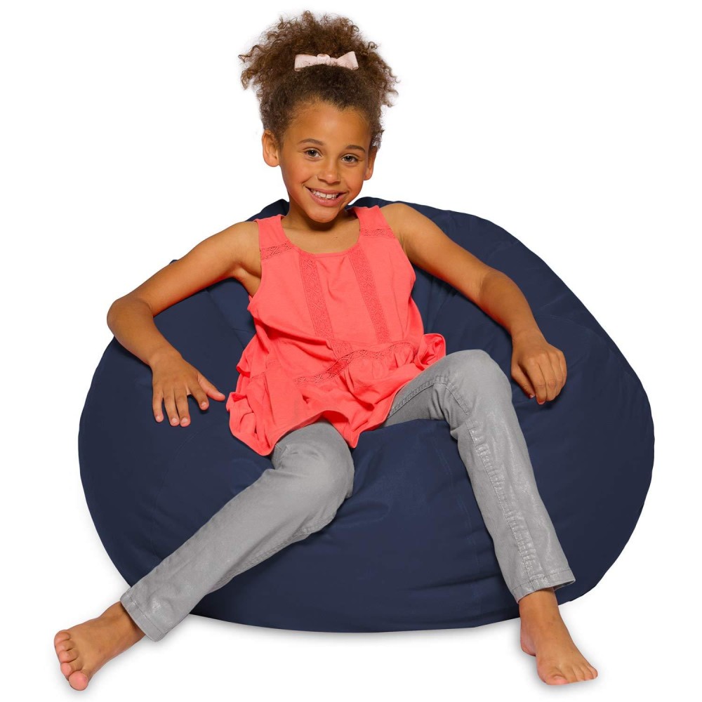 Posh Beanbags Bean Bag Chair Large38In Solid Navy Blue