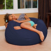 Posh Beanbags Bean Bag Chair Large38In Solid Navy Blue