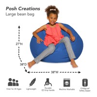 Posh Creations Beanbags Bean Bag Chair Large38In Solid Royal Blue