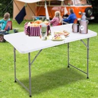 Amazing For Less 4Ft Bifold Folding Table Portable Plastic Indoor Outdoor Picnic Party Dining Camp Tables 4Ft 6Ft 8Ft 4Ft