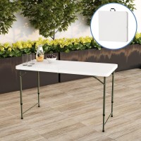 Amazing For Less 4Ft Bifold Folding Table Portable Plastic Indoor Outdoor Picnic Party Dining Camp Tables 4Ft 6Ft 8Ft 4Ft