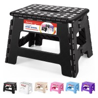 Acstep Folding Step Stool 9 Tall Kids Step Stool Holds Up To 300 Lb Plastic Foldable Step Stools For Kids Nonslip Surface Wit