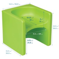 Ecr4Kids Tri-Me 3-In-1 Cube Chair, Kids Furniture, Lime Green