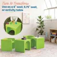 Ecr4Kids Tri-Me 3-In-1 Cube Chair, Kids Furniture, Lime Green