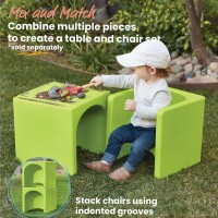 Ecr4Kids Tri-Me 3-In-1 Cube Chair, Kids Furniture, Lime Green