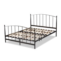 Baxton Studio Lana Modern and Contemporary Black Finished Metal Queen Size Platform Bed