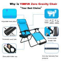 Yomifun Zero Gravity Chairs Set Of Two Lawn Chair Folding Recliner Lounge Chair Everything Included With Padded Head Pillow