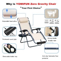 Yomifun Zero Gravity Chairs Set Of Two Lawn Chair Folding Recliner Lounge Chair Everything Included With Padded Head Pillow