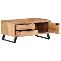 vidaXL Coffee Table 35.4x19.7x15.7 Solid Acacia Wood with Live Edges