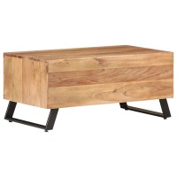 vidaXL Coffee Table 35.4x19.7x15.7 Solid Acacia Wood with Live Edges