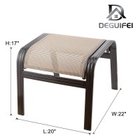 Deguifei Outdoor Patio Footstools Aluminum Outdoor Ottomans Footrest Small Seating Wicker Furniture Patio Ottoman 2 Pieces Brown