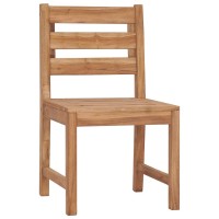 Vidaxl 2-Piece Patio Chairs In Solid Teak Wood - Outdoor Furniture For Garden, Patio, Or Deck With Comfortable Backrest And Refined Look