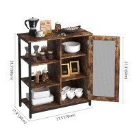 Lvsomt Buffet Cabinet With Storage, Kitchen Storage Cabinet, Industrial Farmhouse Barn, Coffee Bar Table, Multipurpose Side Console Table (Brown)