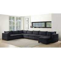 Madison Dark Gray Fabric 8 Piece Modular Sectional Sofa Chaise