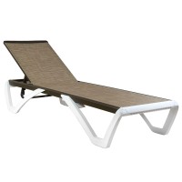 Kozyard Patio Chaise Lounge Chair Full Flat Alumium Resin Legs Outdoor Reclining Adjustable Chair For Sunbathing Beach Pa