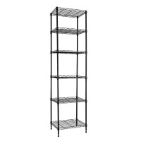 Regiller 6 Wire Shelving Steel Storage Rack Adjustable Unit Shelves For Laundry Bathroom Kitchen Pantry Closet Black 168L X 1