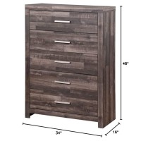 Acme Juniper Modern Composite Wood 5-Drawer Bedroom Chest In Dark Cherry