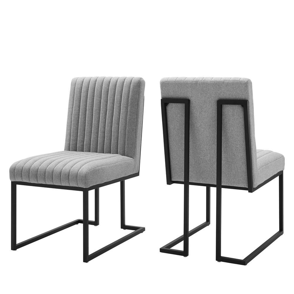 Indulge Channel Tufted Fabric Dining Chairs Set of 2