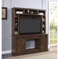 Acme Furniture Aksel Entertainment Center W/Fireplace In Walnut