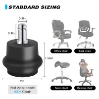Bell Glides Replacement Office Chair Or Stool Swivel Caster Wheels To Fixed Stationary Castors, Office Chair Wheels For Carpet - With Separate Self Adhesive Felt Pads/Chair Feet Wheel Stopper