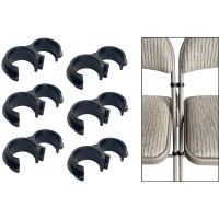 Elegent Upholstery Folding Chair Plastic Ganging Connector Clips Black Set of 6