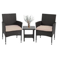 Fdw Patio Furniture Set Outdoor Furniture Wicker Bistro Rattan Chair Conversation Sets With Coffee Table For Yard Backyard Lawn