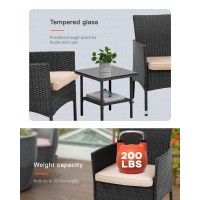 Fdw Patio Furniture Set Outdoor Furniture Wicker Bistro Rattan Chair Conversation Sets With Coffee Table For Yard Backyard Lawn